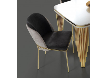 Chaise de cuisine moderne Mobilier de salle à manger Chaises Fauteuils Meubles rembourrés Or